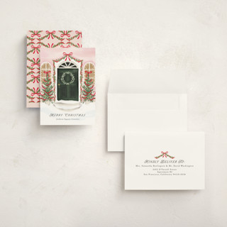 This is a rosy cheeks holiday photo cards with standard by Petra Kern called la porta printing on signature in grand
