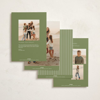 This is a sage holiday photo cards with standard by Nicole Walsh called watercolor tree printing on signature in grand