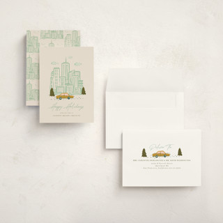 This is a moss holiday photo cards with standard by Vera Lim called in the city printing on signature in grand