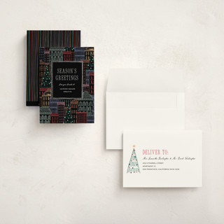 This is a eclipse holiday photo cards with standard by Pixel and Hank called holiday city printing on signature in grand