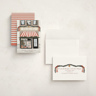 This is a candy holiday photo cards with standard by Maja Cunningham called little shop printing on signature in grand