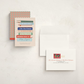 This is a blush holiday photo cards with standard by Sherley Ferreira called tales and stories printing on signature in grand