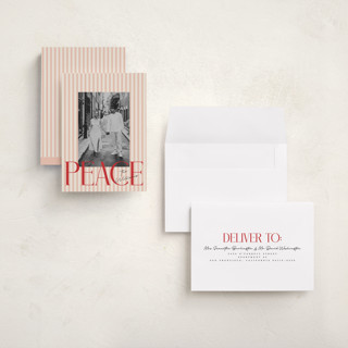 This is a blush holiday photo cards with standard by Vera Lim called pace printing on signature in grand