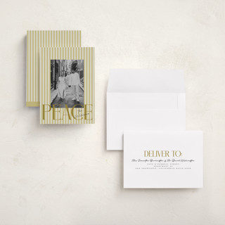 This is a pistachio holiday photo cards with standard by Vera Lim called pace printing on recycled smooth signature in grand