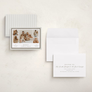 This is a dove holiday photo cards with standard by Amy Kross called lockley printing on recycled smooth signature in grand