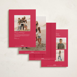This is a candy cane holiday photo cards with standard by Vivian Yiwing called frame ribbon printing on signature in grand