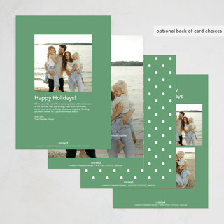 This is a spearmint holiday photo cards with standard by Lauren Jinhee called snow globe printing on signature in grand