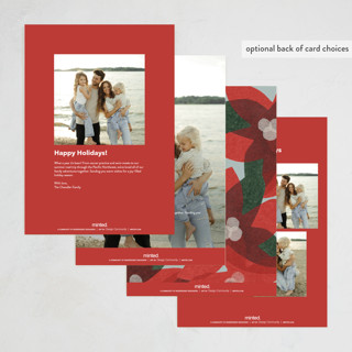 This is a crimson holiday photo cards with standard by Carrie Moradi called paper blooms printing on signature in grand