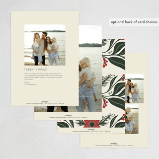 This is a vanilla holiday photo cards with standard by Katharine Watson called bold foliage printing on signature in grand