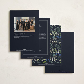 This is a blue spruce holiday photo cards with standard by Susan Moyal called holiday bow printing on signature in grand