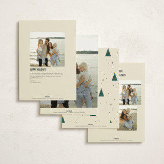 This is a sunny holiday photo cards with standard by Pixel and Hank called holiday cityscape printing on signature in grand