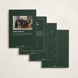 This is a pine holiday photo cards with standard by Paper Raven Co. called ribbon box printing on signature in grand