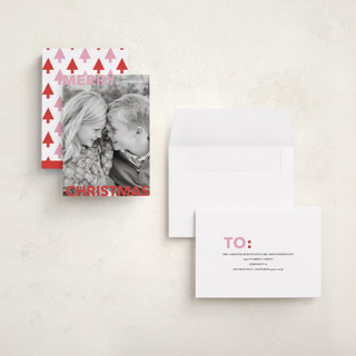 This is a candy cane holiday photo cards with standard by Angela Thompson called merry & bold printing on recycled smooth signature in grand