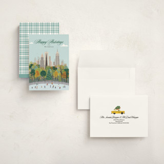This is a mint holiday photo cards with standard by Sherley Ferreira called new york for the holidays printing on signature in grand