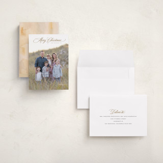 This is a sand holiday photo cards with standard by Christy Hy Lee called classically printing on recycled smooth signature in grand