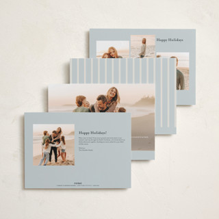 This is a blue spruce holiday photo cards with standard by Ana de Sousa called ribbon of grace printing on signature in grand