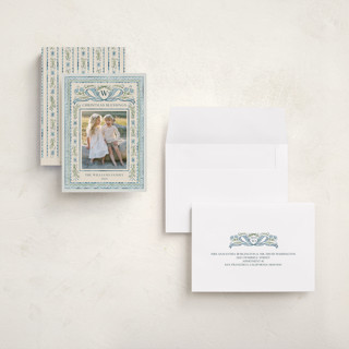 This is a blue jay holiday photo cards with standard by Paper Sun Studio called christmas gift printing on signature in grand