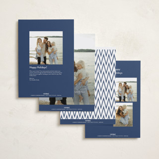 This is a navy holiday photo cards with standard by Roxy Cervantes called family collage printing on recycled smooth signature in grand
