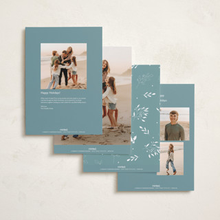 This is a blue spruce holiday photo cards with standard by Benita Crandall called noël moderne printing on recycled smooth signature in grand