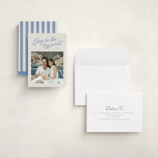 This is a blue spruce holiday photo cards with standard by Wildfield Paper Co called holly berrie printing on recycled smooth signature in grand