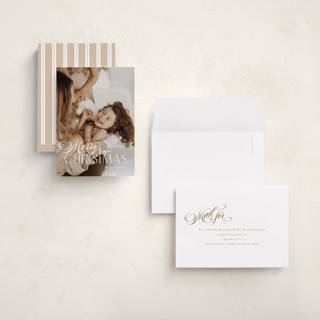 This is a milk and cookies holiday photo cards with standard by Lisa McLean called swash cross printing on signature in grand
