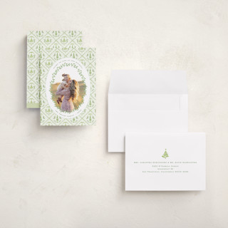 This is a forest holiday photo cards with standard by Bayberry Kate called chintz printing on signature in grand