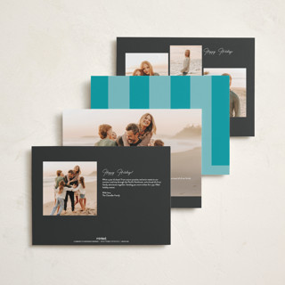 This is a lacquer holiday photo cards with standard by Kamala Nahas called triple threat printing on recycled smooth signature in grand