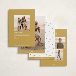This is a golden holiday photo cards with standard by Erika Firm called new year headband printing on recycled smooth signature in grand