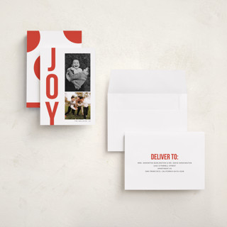 This is a holly berry holiday photo cards with standard by Morgan Kendall called bold type printing on signature in grand