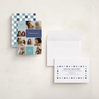 This is a wintermint holiday photo cards with standard by Olivia Williams called festive collage printing on recycled smooth signature in grand