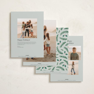 This is a sage holiday photo cards with standard by Hooray Creative called a married christmas printing on recycled smooth signature in grand