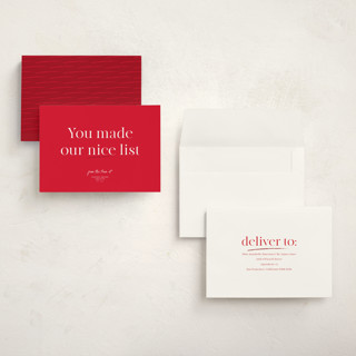 This is a ruby holiday photo cards with standard by Hudson meet Rose called nice list approved printing on signature in grand