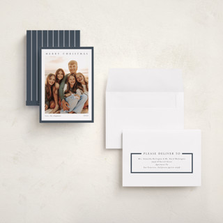 This is a midnight holiday photo cards with standard by Chris Griffith called holiday feels printing on recycled smooth signature in grand