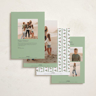This is a snow holiday photo cards with standard by Lauren Jopling called holly berry frame printing on signature in grand