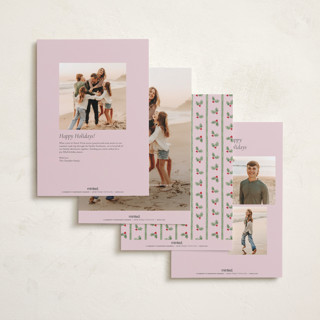 This is a candy holiday photo cards with standard by Lauren Jopling called holly berry frame printing on recycled smooth signature in grand