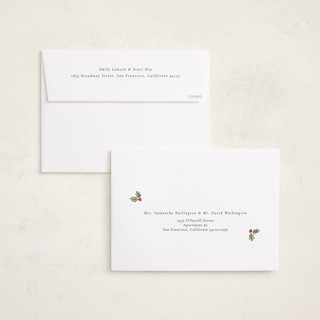 This is a snow holiday photo cards with standard by Lauren Jopling called holly berry frame printing on signature in grand