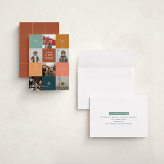 This is a retro holiday photo cards with standard by elithing called year in review printing on recycled smooth signature in grand