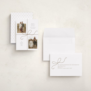 This is a snow holiday photo cards with standard by Emily Betts called bow two printing on recycled smooth signature in grand