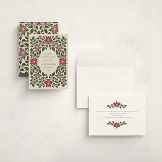 This is a evergreen holiday photo cards with standard by Katharine Watson called holly frame printing on signature in grand