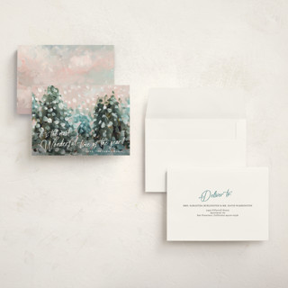 This is a snow holiday photo cards with standard by Lindsay Megahed called wonderful time printing on signature in grand