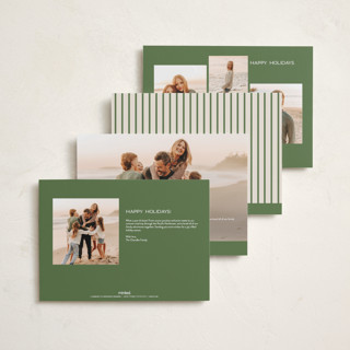 This is a frost holiday photo cards with standard by Ellen Schlegelmilch called monogram christmas stripes printing on recycled smooth signature in grand