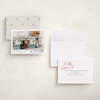 This is a snow holiday photo cards with standard by Jackie Crawford called scripted penmanship frame printing on signature in grand