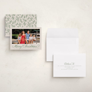 This is a fir holiday photo cards with standard by Everett Paper Goods called classically printing on recycled smooth signature in grand