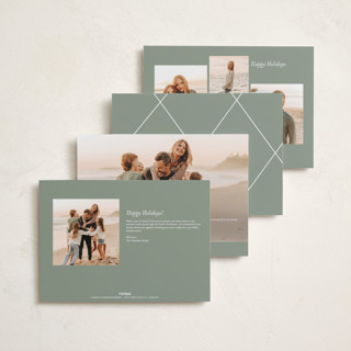 This is a sage holiday photo cards with standard by Angela Thompson called gilded merry printing on recycled smooth signature in grand