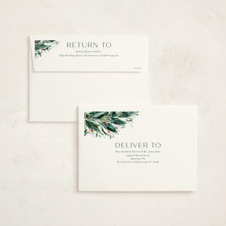 This is a vert holiday photo cards with standard by Jackie Crawford called watercolor festive wreath printing on signature in grand