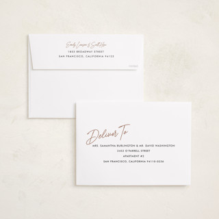 This is a copper holiday photo cards with standard by Stacey Meacham called simply scripted printing on recycled smooth signature in grand