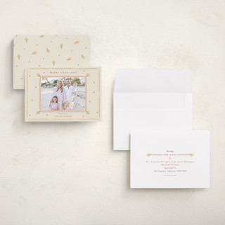 This is a bell holiday photo cards with standard by Sarah Rosenthal called holly tidings printing on signature in grand