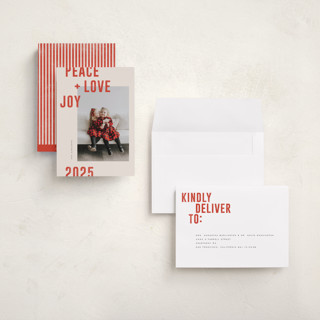 This is a holly berry holiday photo cards with standard by Michelle Taylor called modern winter printing on signature in grand