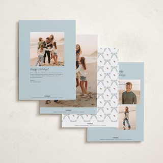 This is a winter sky holiday photo cards with standard by Itsy Belle Studio called cottage ribbon printing on recycled smooth signature in grand