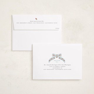 This is a winter sky holiday photo cards with standard by Itsy Belle Studio called cottage ribbon printing on recycled smooth signature in grand